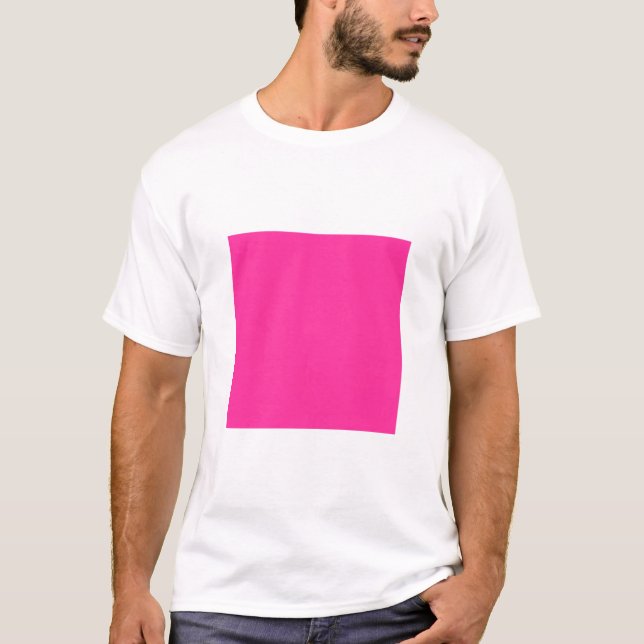 Camiseta Cuadrado simple - Rosa caliente (Anverso)