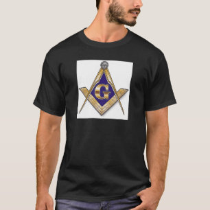 Camiseta Cuadrado y compases azules discretos