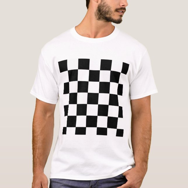 Camiseta Cuadrados a cuadros blancos y negros (Anverso)