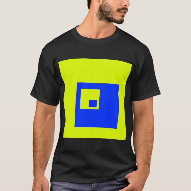 Camiseta Cuadrados amarillo y azul (Anverso)