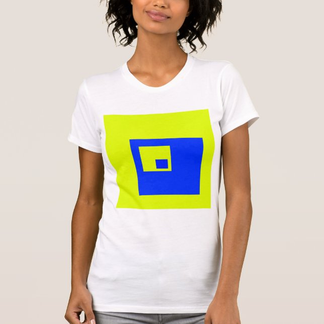 Camiseta Cuadrados amarillo y azul (Anverso)