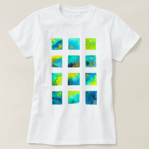 Camiseta Cuadrados azules acuarela abstracta