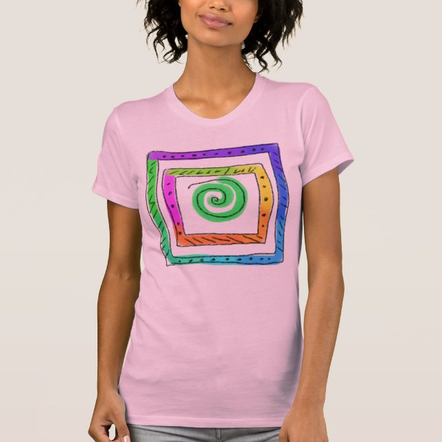 Camiseta Cuadrados de arte abstracto colorido para usar (Anverso)