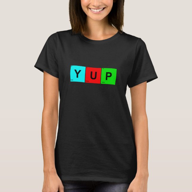 Camiseta Cuadrados de tabla periódica YUP (Anverso)