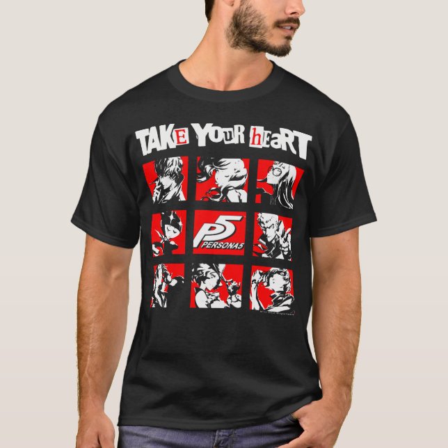 Camiseta Cuadrados Persona de 5 caracteres (Anverso)