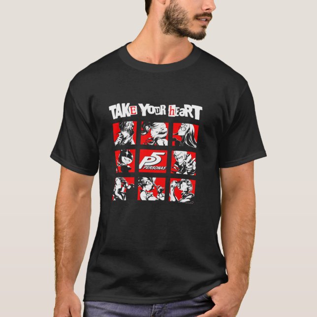 Camiseta Cuadrados Persona de 5 caracteres (Anverso)