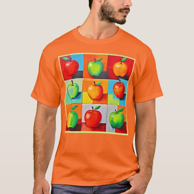 Camiseta Cuadrícula de Apple colorida (Anverso)