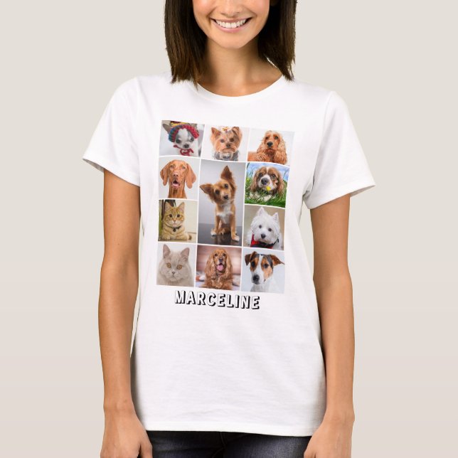 Camiseta Cuadrícula de Collage de fotos personalizada de 11 (Anverso)