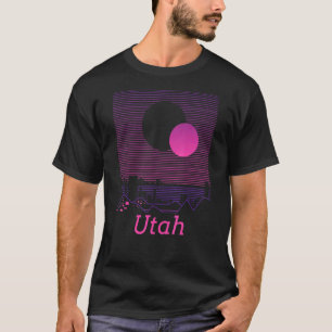 Camiseta Cuadrícula de montaña Utah retro estética de los a