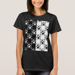 Camiseta Cuadrícula de Ventana Blanco Negro Mono