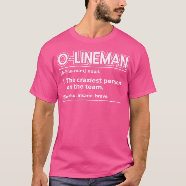 Camiseta Cuadrícula divertida ofensiva O Lineman Definition (Anverso)