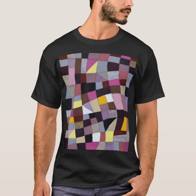 Camiseta Cuadrícula irregular: Pintura abstracta violeta-am (Anverso)