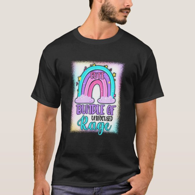Camiseta Cuadrillo De Arcoiris No Centrado De Gótico Pastel (Anverso)