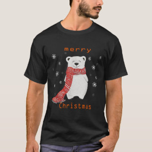 Camiseta Cuadrillo de oso polar dulce Feliz Navidad Navidad