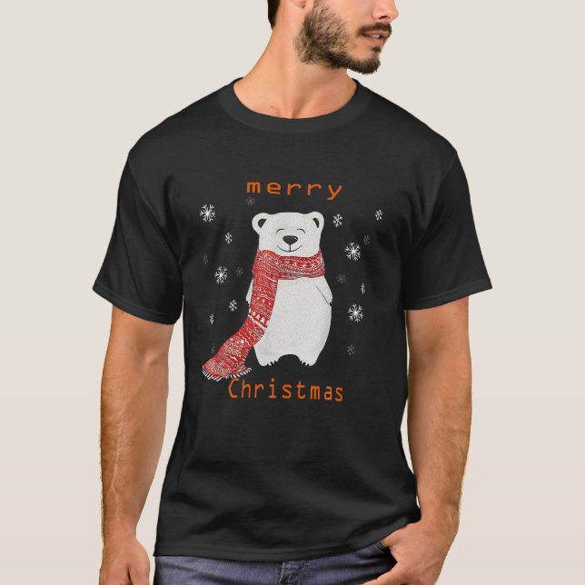 Camiseta Cuadrillo de oso polar dulce Feliz Navidad Navidad (Anverso)