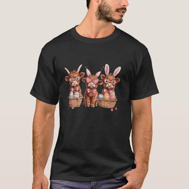 Camiseta Cuadrillo de vaca de Highland Bow Día de Pascua Se (Anverso)