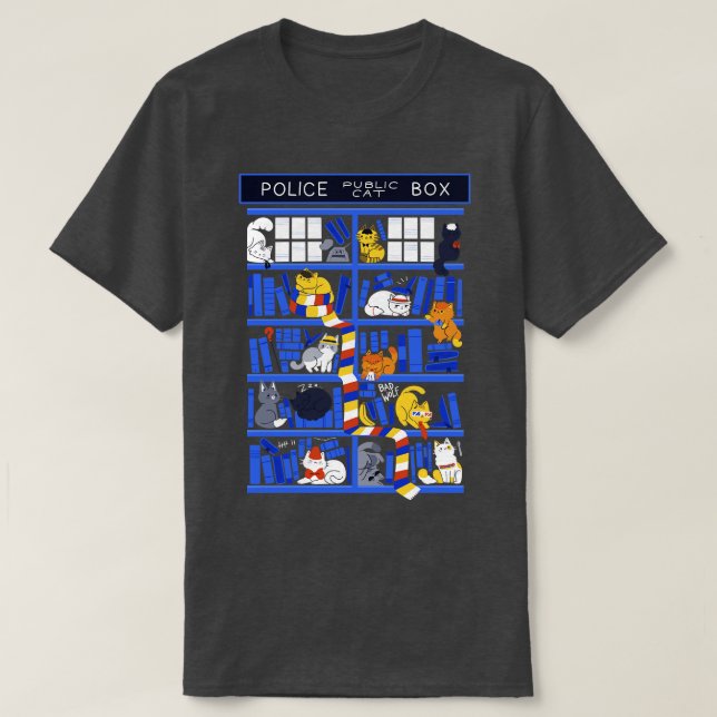 Camiseta Cuadro de biblioteca quién (Diseño del anverso)