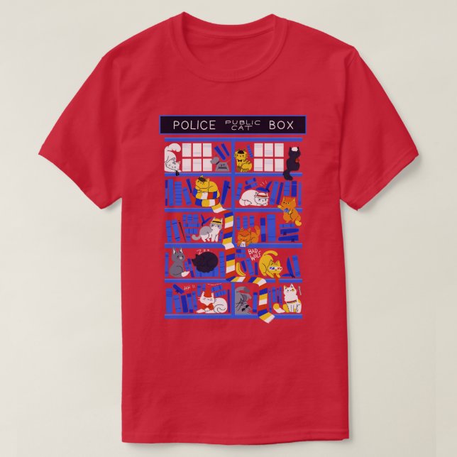 Camiseta Cuadro de biblioteca quién (Diseño del anverso)