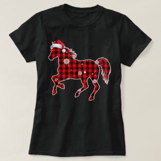 Camiseta Cuadro de búfalo de caballo Santa Navidad a juego