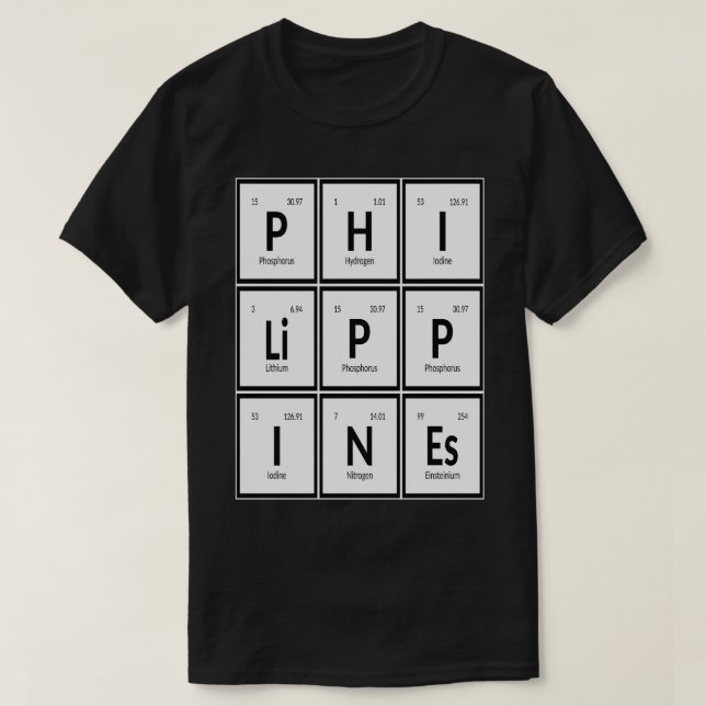 Camiseta Cuadro de elementos de Filipinas (Diseño del anverso)