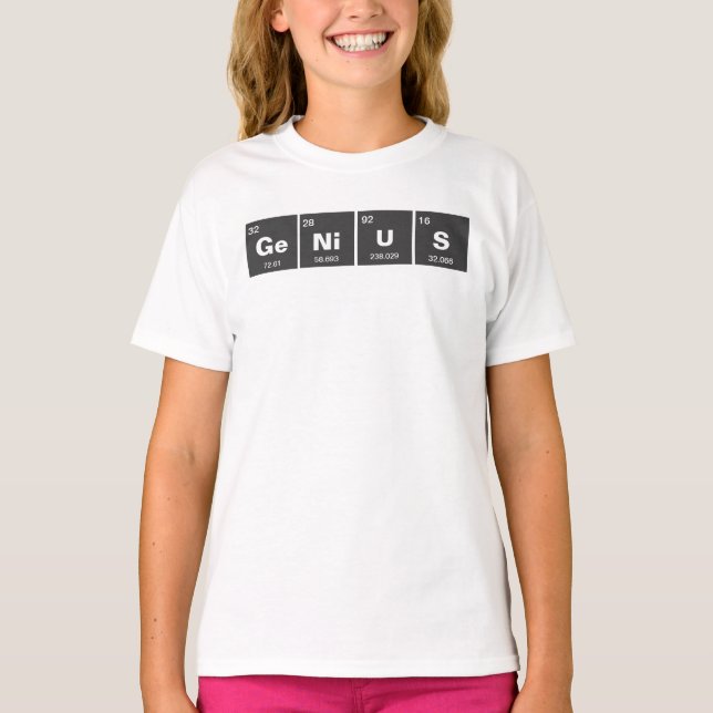Camiseta Cuadro químico periódico de elementos: GeNiUS (Anverso)