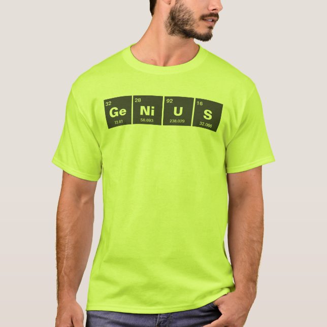 Camiseta Cuadro químico periódico de elementos: GeNiUS (Anverso)