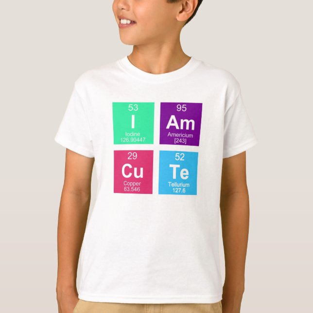 Camiseta Cuadro químico periódico de elementos: IAmCuTe (Anverso)