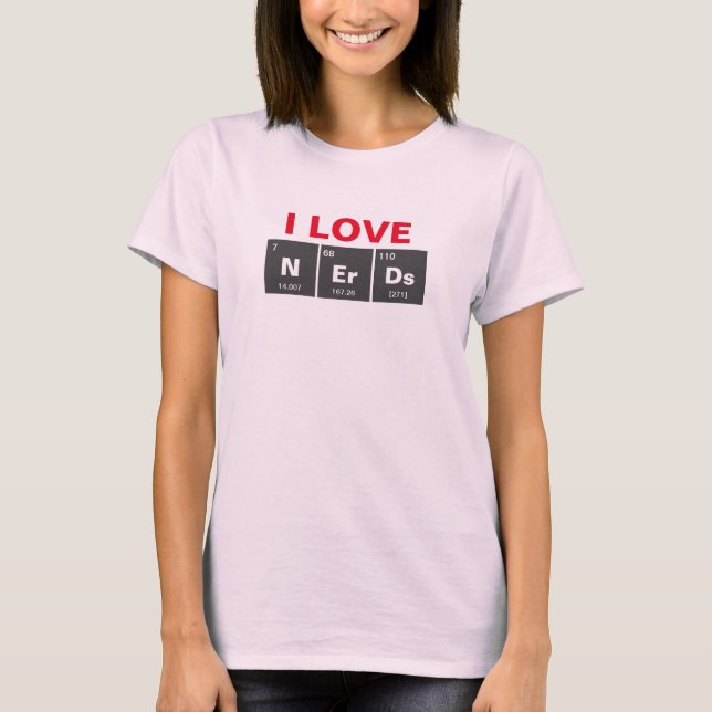 Camiseta Cuadro químico periódico de elementos: NErDs (Anverso)
