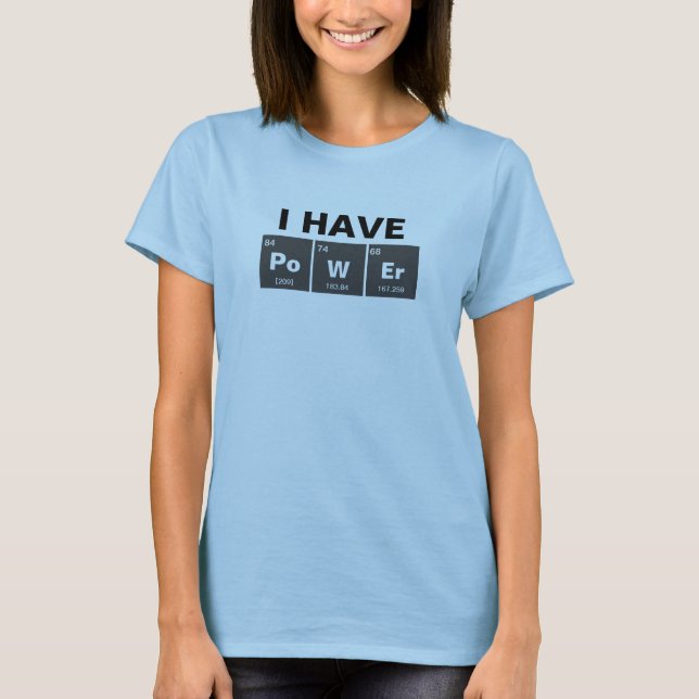 Camiseta Cuadro químico periódico de elementos: PoWEr (Anverso)