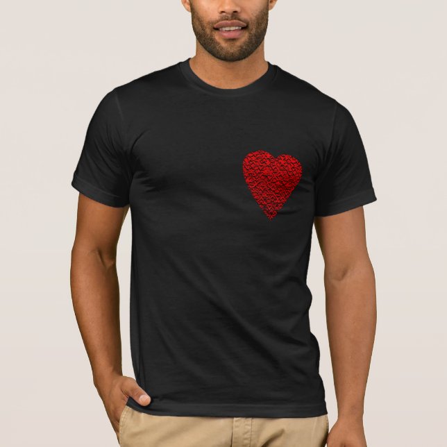 Camiseta Cuadro rojo brillante del corazón (Anverso)