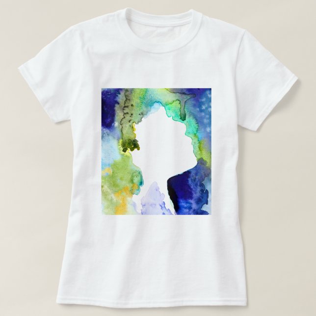 Camiseta Cuadros abstractos del arte de la silueta (Diseño del anverso)