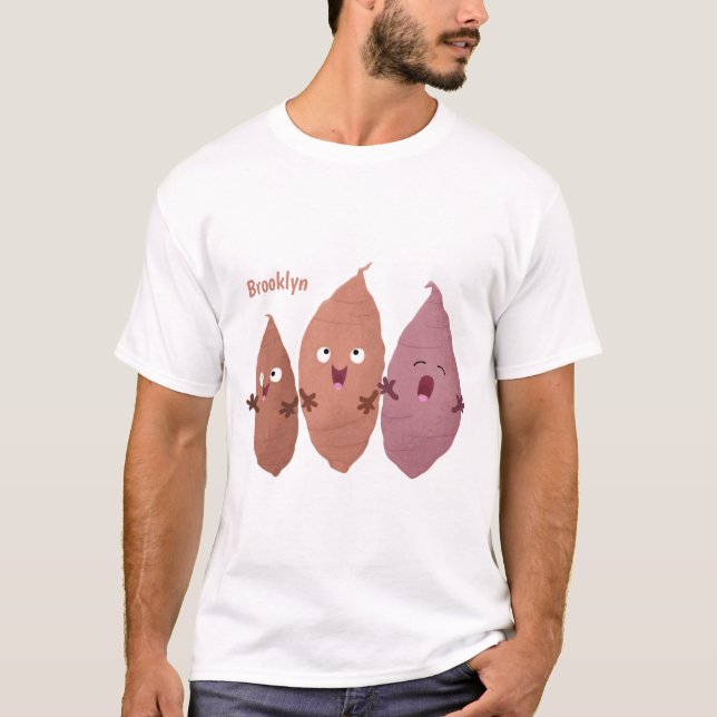 Camiseta Cuadros cantando batatas personalizado verduras (Anverso)