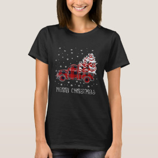 Camiseta Cuadros de Búfalo Camioneta Roja Vintage Navidad P