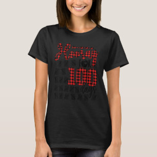 Camiseta Cuadros de Búfalo Feliz 100º Día de Escuela Hurra