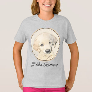Camiseta Cuadros De Cachorro Dorado - Arte Original De Perr