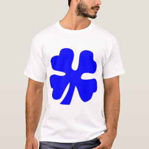 Camiseta Cuadros de hojas de trébol - Azul
