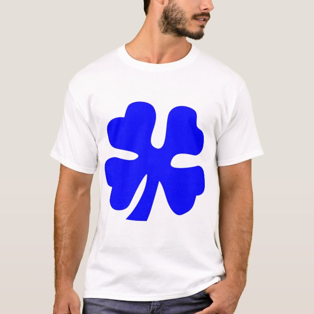 Camiseta Cuadros de hojas de trébol - Azul (Anverso)