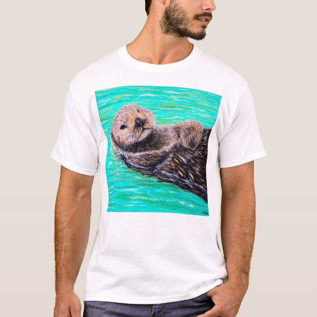 Camiseta Cuadros de orugas de mar fluidos (Anverso)