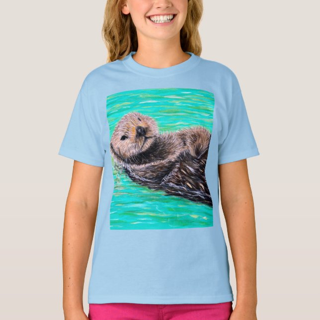 Camiseta Cuadros de orugas de mar fluidos (Anverso)