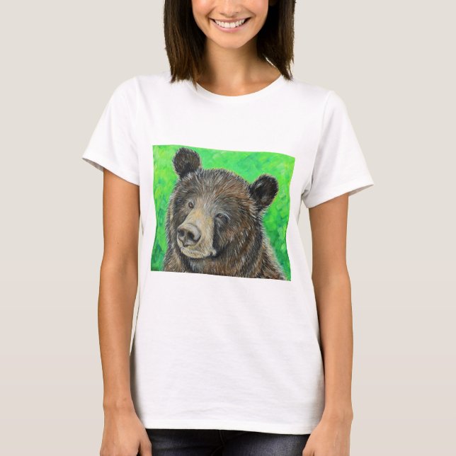 Camiseta Cuadros de oso marrón reflexivo (Anverso)