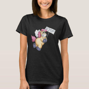 Camiseta Cuadros de unicornio con máscara facial, idea de m
