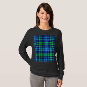 Camiseta Cuadros Escoceses Azules y Verdes Azul Marino