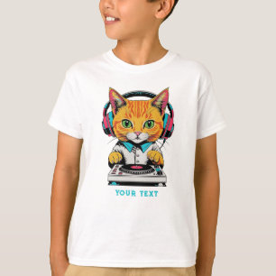 Camiseta Cuadros Ginger Cat DJ Pop Art Design Auriculares R