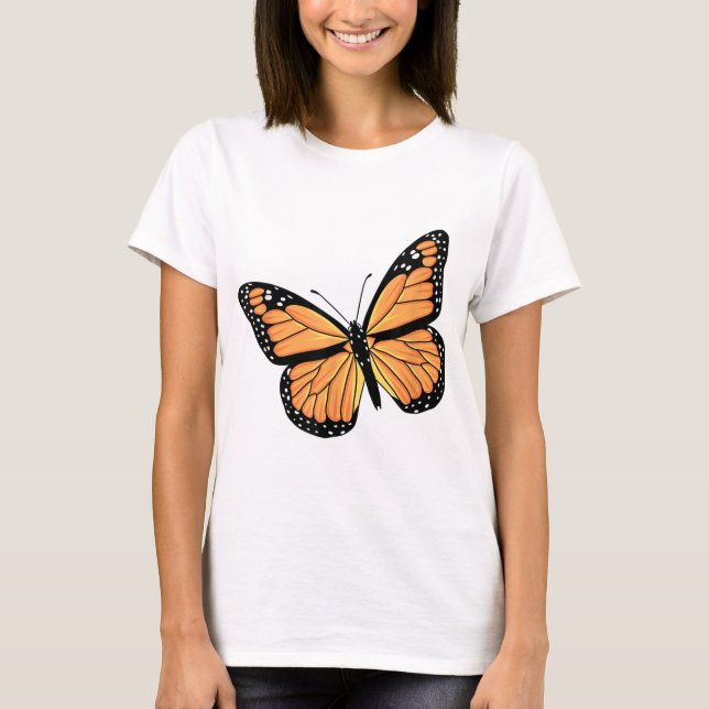 Camiseta Cuadros Monarca Mariposa Hombres Mujeres Mantequil (Anverso)