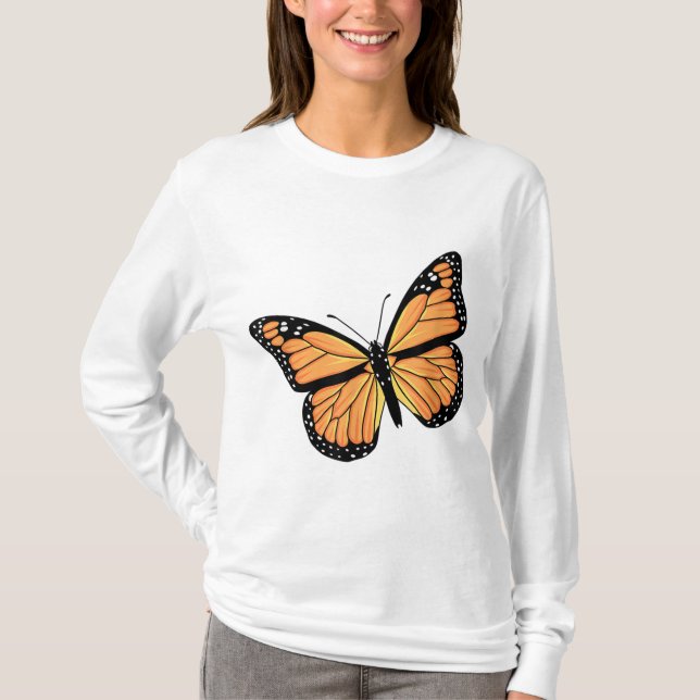 Camiseta Cuadros Monarca Mariposa Hombres Mujeres Mantequil (Anverso)