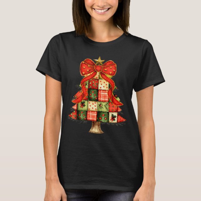 Camiseta Cuadros Papeleo Árbol de Navidad Feliz Navidad Hom (Anverso)
