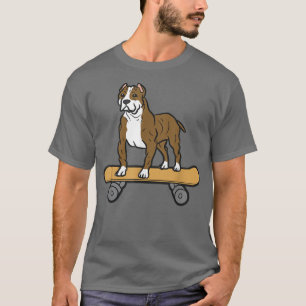 Camiseta Cuadros Skateboarding Pit Bull Funny Skater Pit Bu