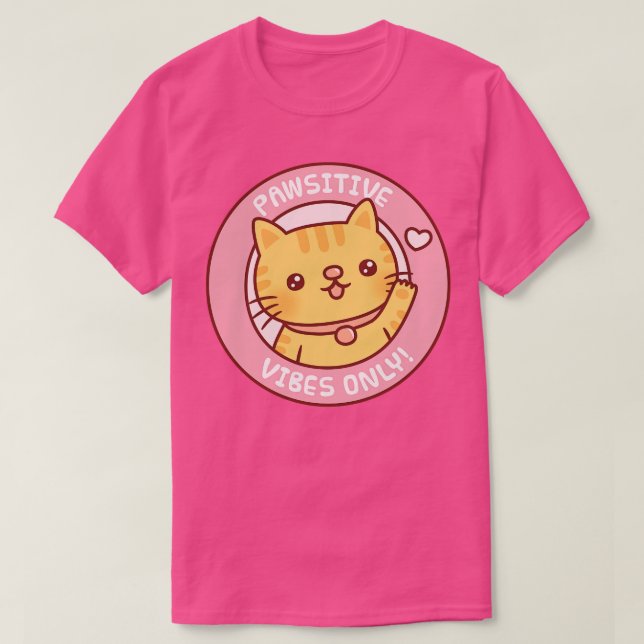 Camiseta Cuadros Tabby Cat Vibes Positivas Sólo Motivación  (Diseño del anverso)