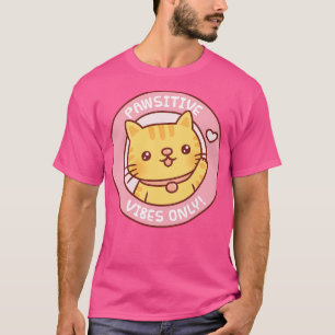 Camiseta Cuadros Tabby Cat Vibes Positivas Sólo Motivación