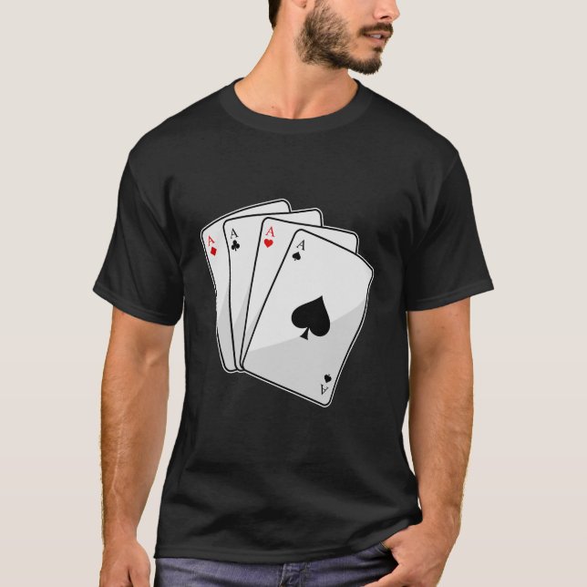 Camiseta Cuadrupletas Tarjetas de póquer Aces (Anverso)